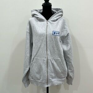 LOS ANGELES APPAREL HF10 ZIP UP HOODIE - Ash